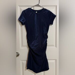 Missufe Women's Short Sleeve Ruched Casual Sundress Midi Bodycon T Shirt Dress